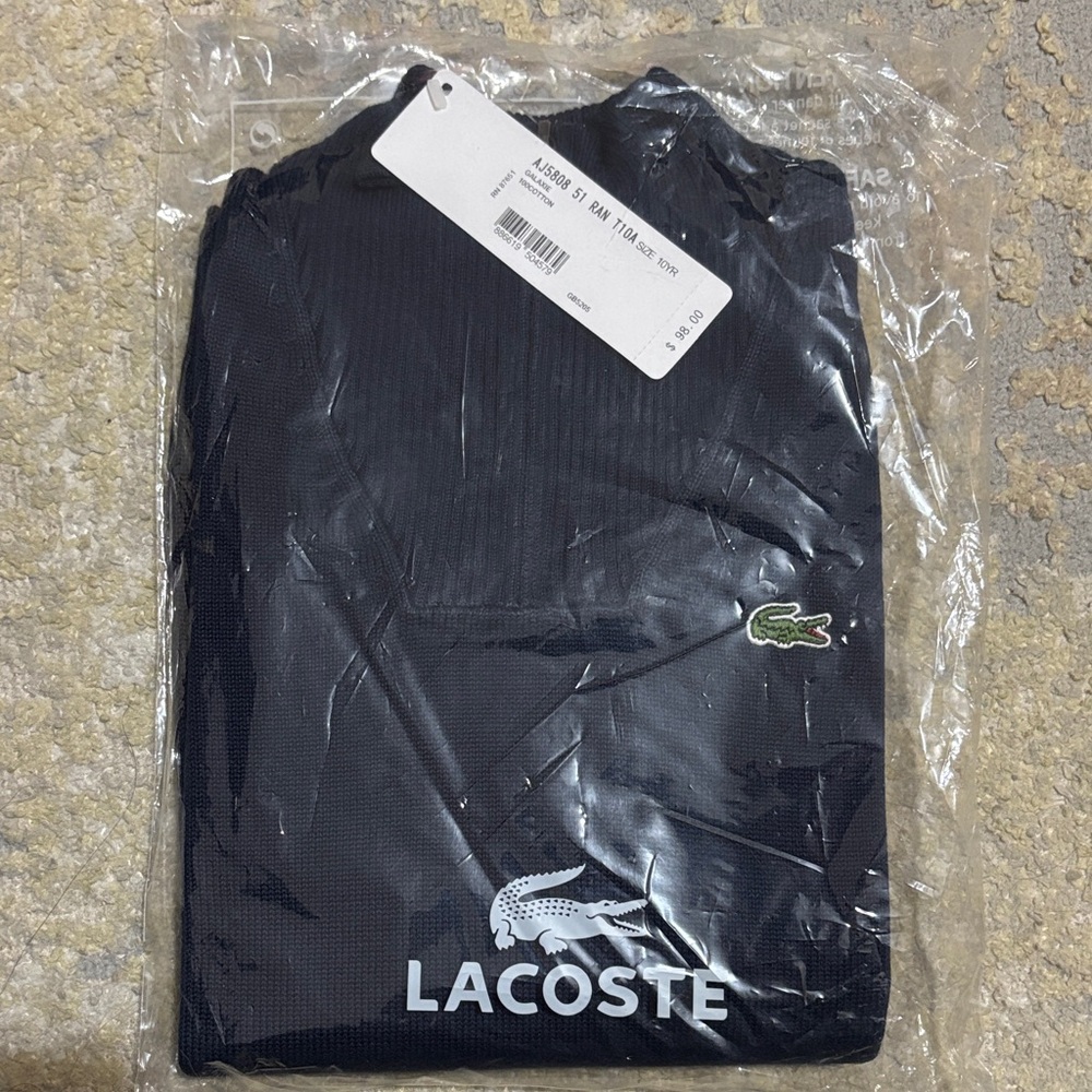 Lacoste Men's Dark Navy Pique Polo with Crocodile Logo